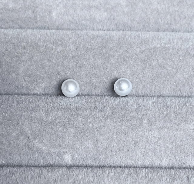 Mini Faux White Pearl Comfort Back Stud Earrings