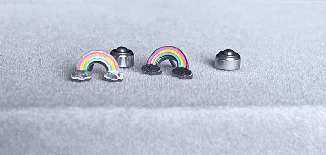 Rainbow Comfort Back Stud Earrings