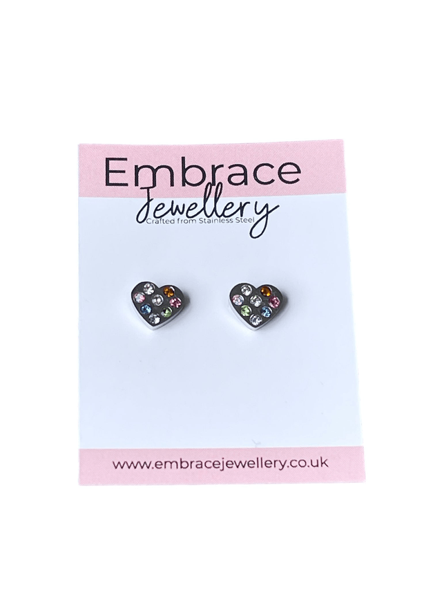 Colourful Hearts Comfort Back Studs