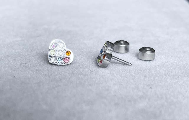 Colourful Hearts Comfort Back Studs