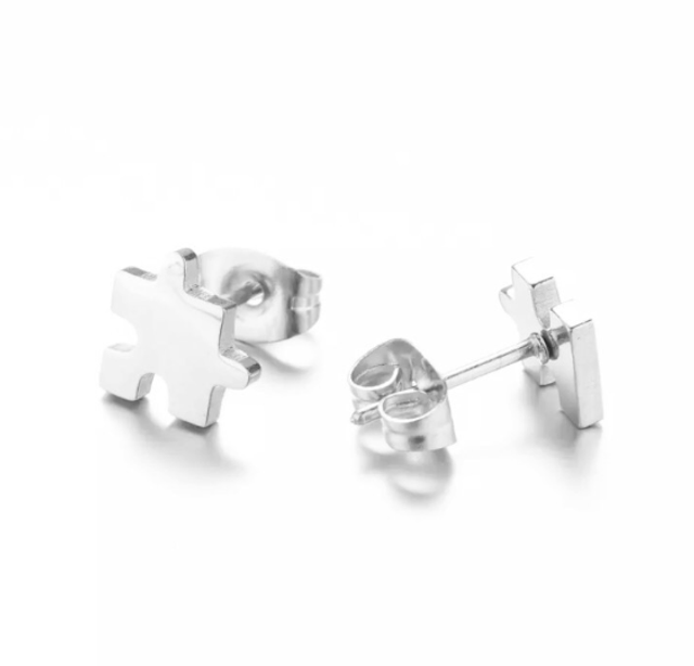 Puzzle Piece Stud Earrings