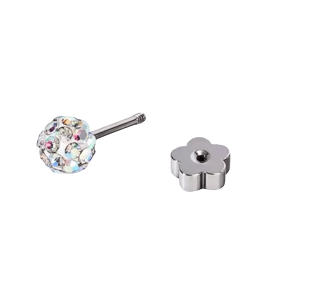 Iridescent Rhinestone 'Disco Ball' Mini Comfort Back Studs