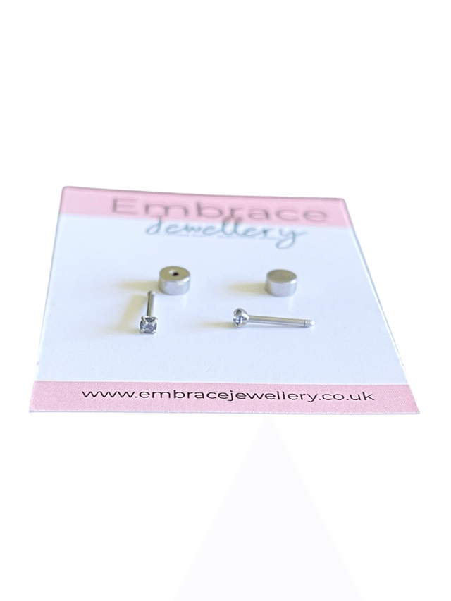Tiny 2mm Soft Grey Mini Comfort Back Studs