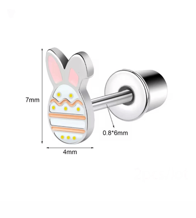 Rabbit Ears in an Egg Mini Comfort Back Studs