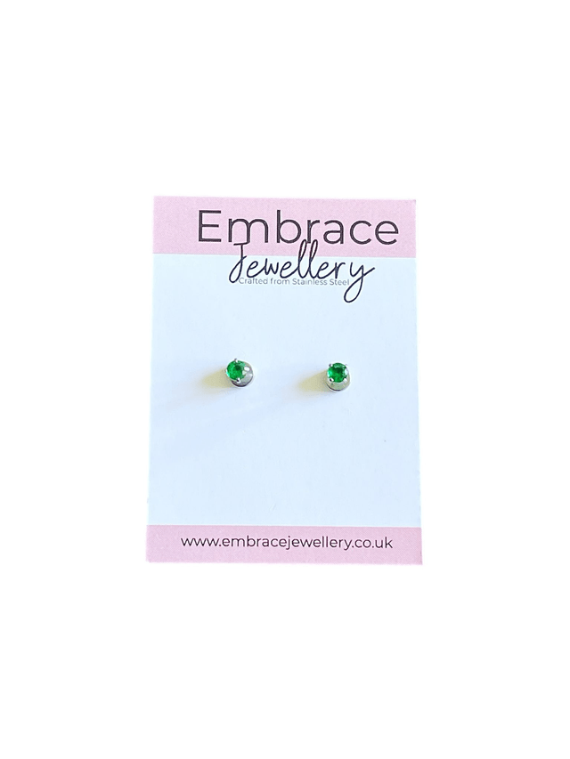 Delicate 3mm Emerald Green Mini Comfort Back Studs