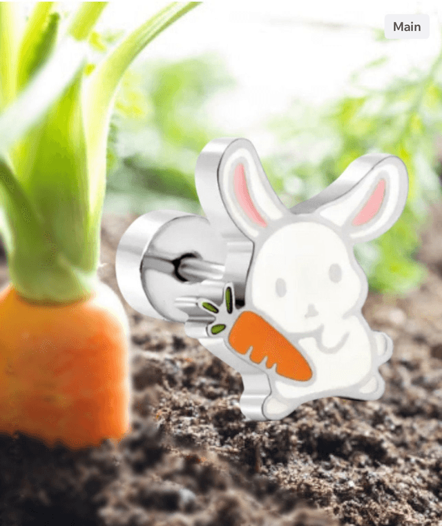 Cute Rabbit Comfort Back Stud Earrings