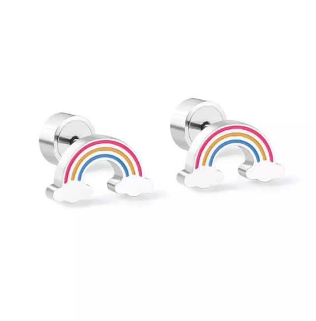 Rainbow Comfort Back Stud Earrings