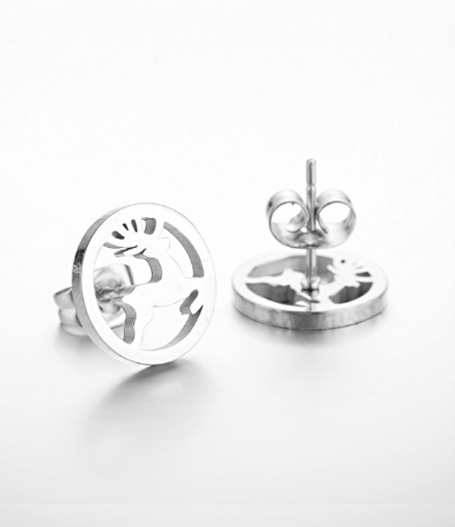 Reindeer Cut-Out Stud Earrings