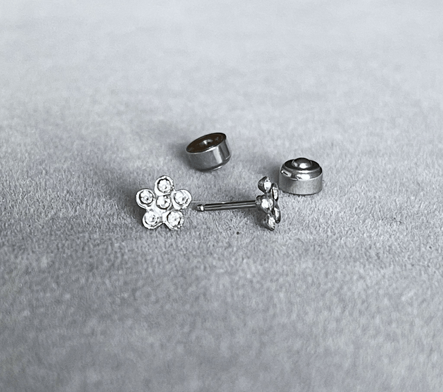 Crystal Flower Mini Comfort Back Studs