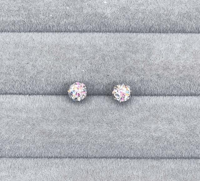 Gold Iridescent Rhinestone Mini Comfort Back Studs