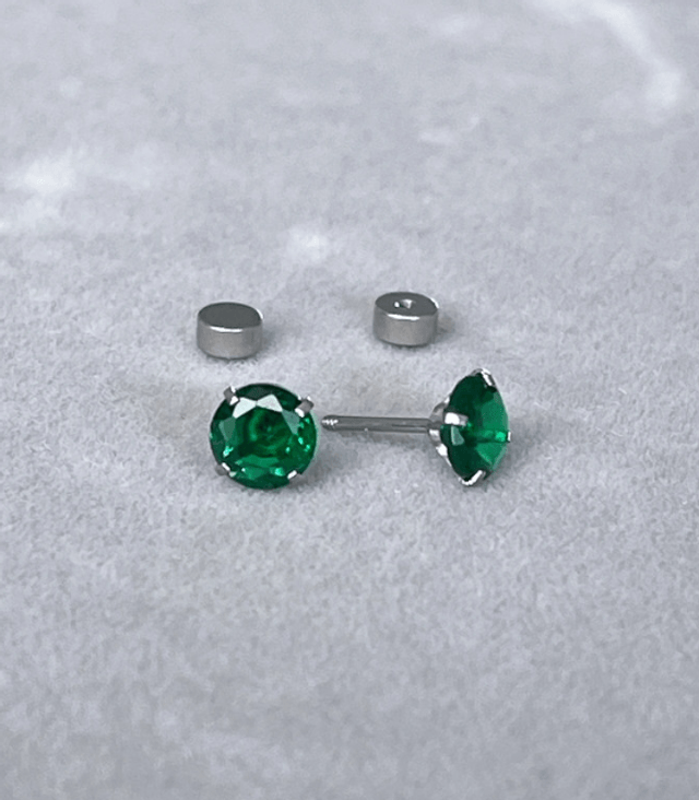 Emerald Green Comfort Back Studs