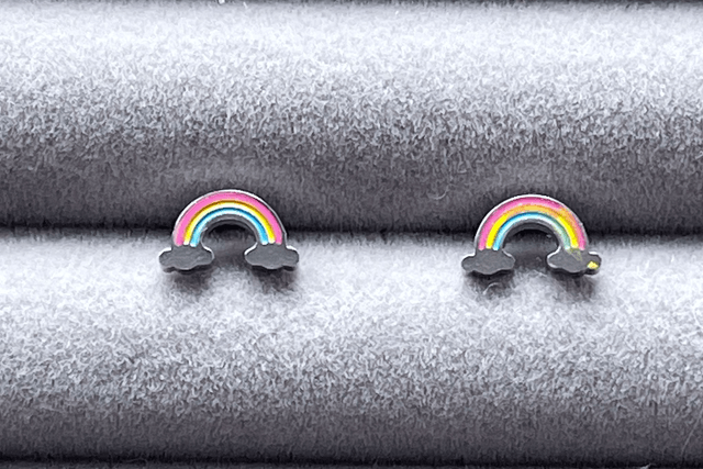 Rainbow Comfort Back Stud Earrings