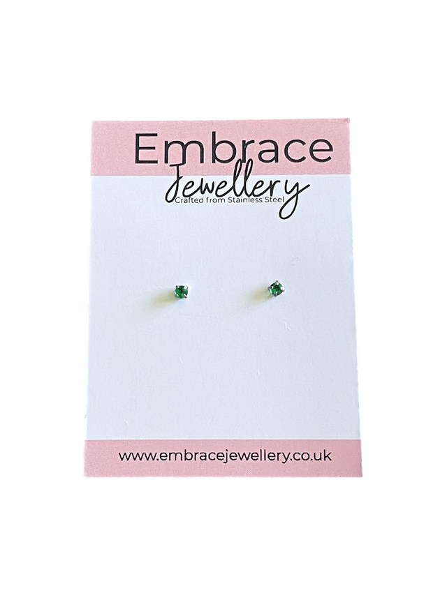 Tiny 2mm Emerald Green  Mini Comfort Back Studs