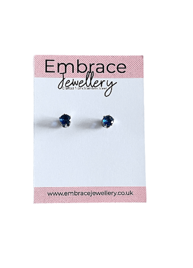 Dark Blue Mini Comfort Back Studs