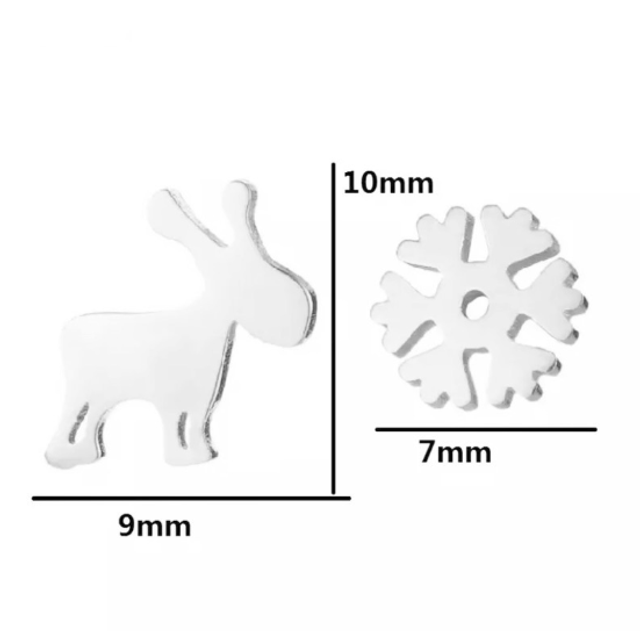 Reindeer & Snowflake Stud Earrings
