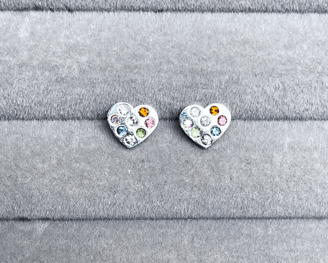 Colourful Hearts Comfort Back Studs