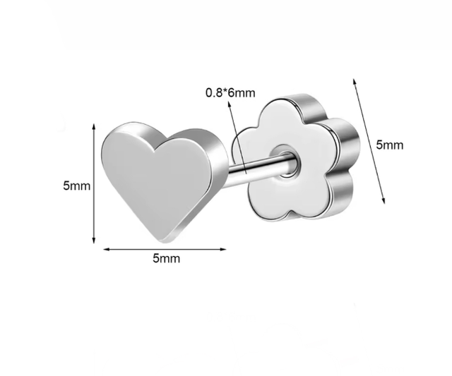 Heart Mini Comfort Back Studs