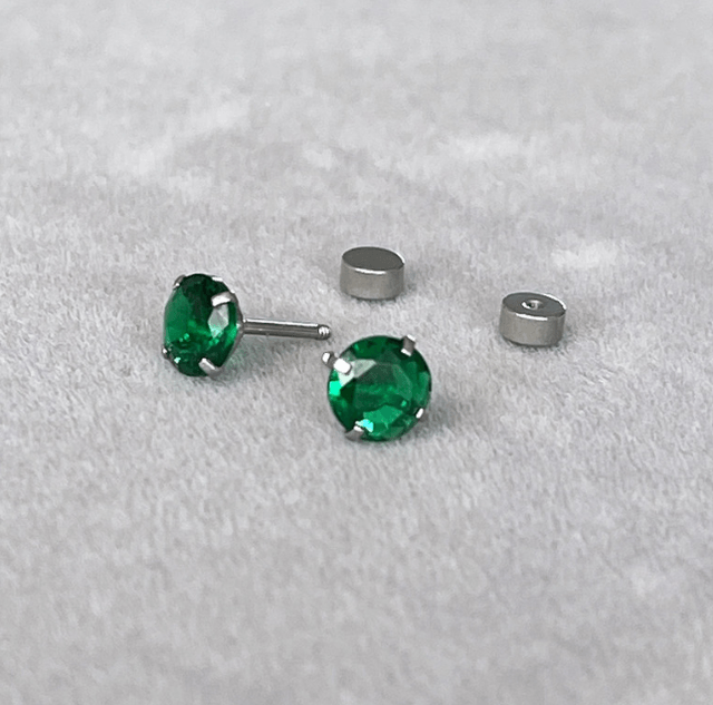 Emerald Green Comfort Back Studs