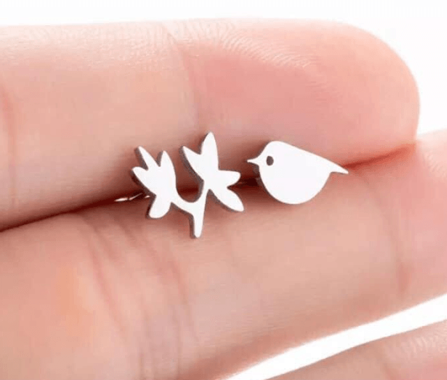 Bird & Branch Stud Earrings