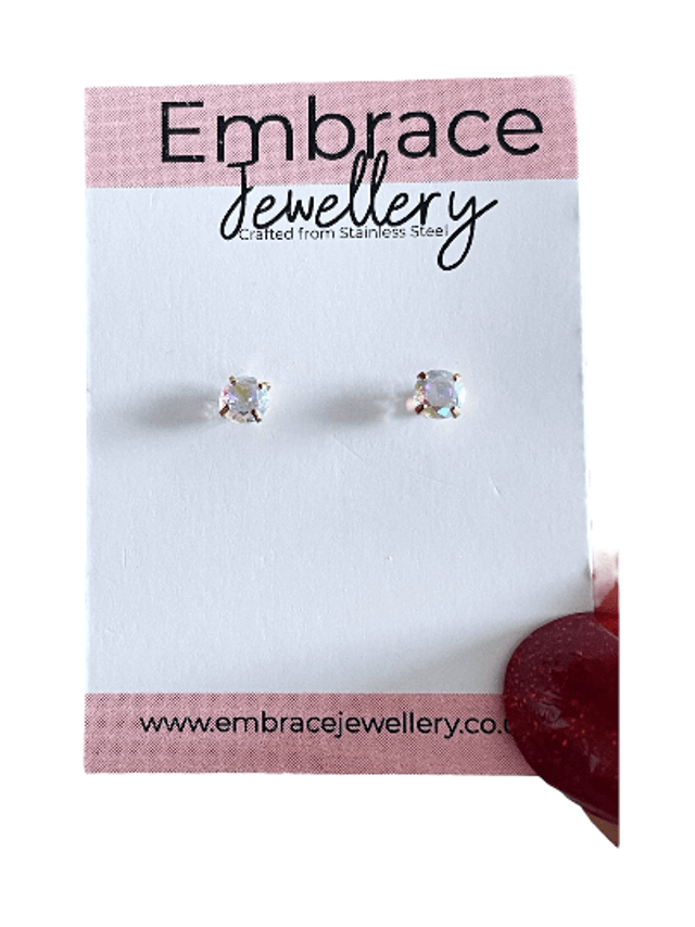 Gold Plated Stainless Steel Iridescent Mini Comfort Back Studs