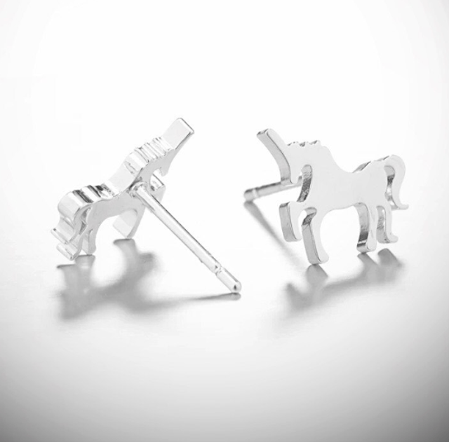 Prancing Unicorn Stud Earrings