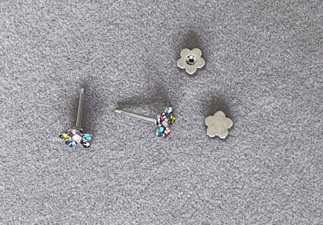 Colourful Rhinestone Flower Mini Comfort Back Studs