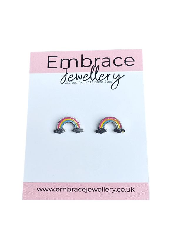 Rainbow Comfort Back Stud Earrings