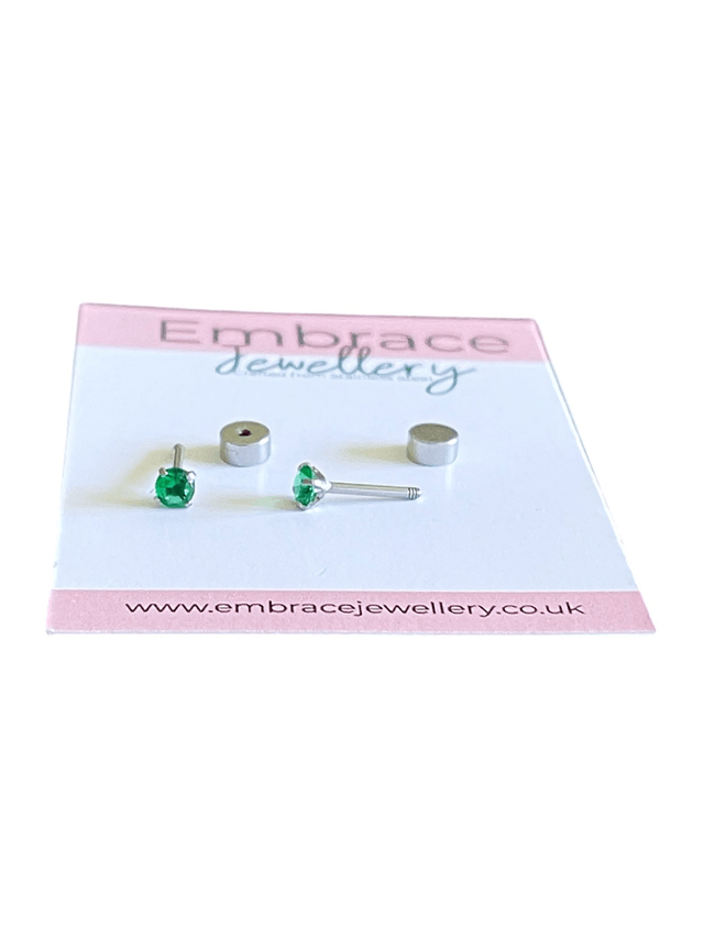 Delicate 3mm Emerald Green Mini Comfort Back Studs