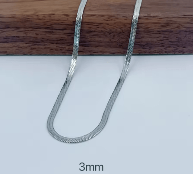 Stainless Steel Herringbone Necklace - 3mm