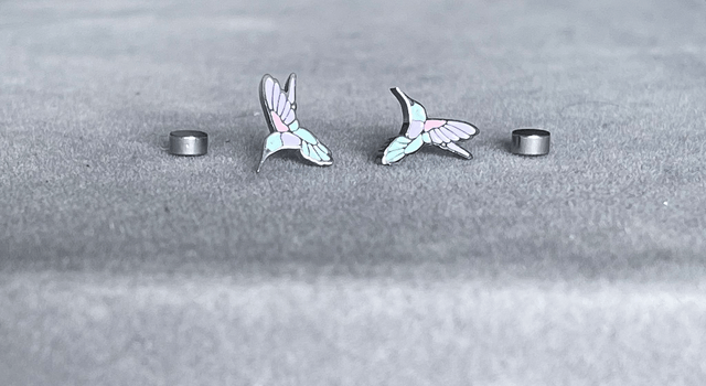 Hummingbird Comfort Back Stud Earrings