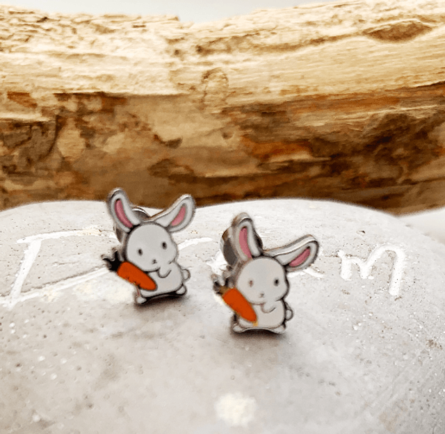 Cute Rabbit Comfort Back Stud Earrings