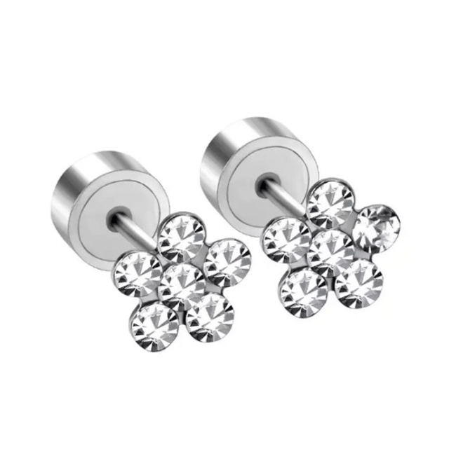 Crystal Flower Mini Comfort Back Studs