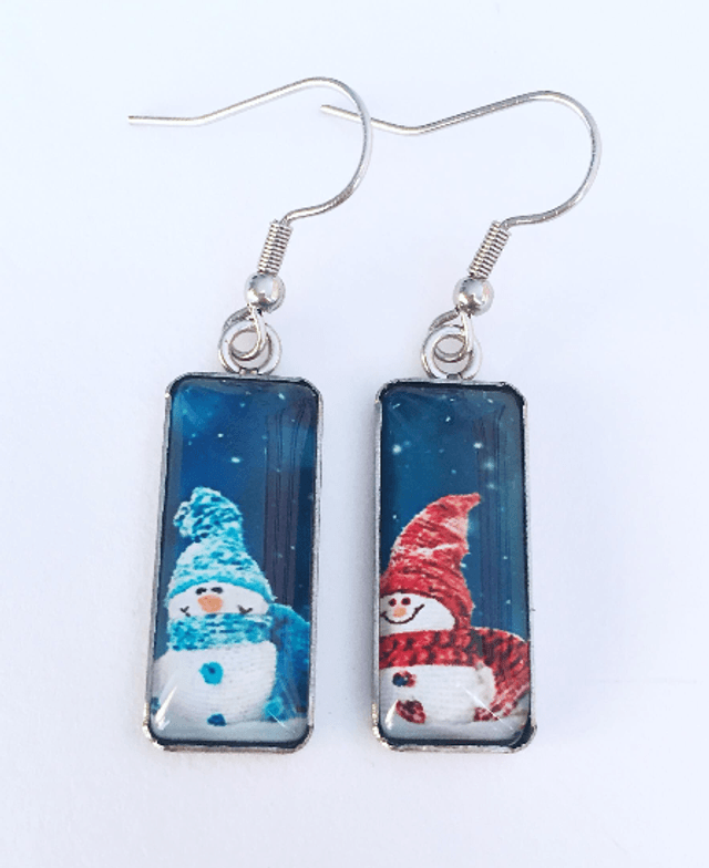 Snowman Drop Earrings
