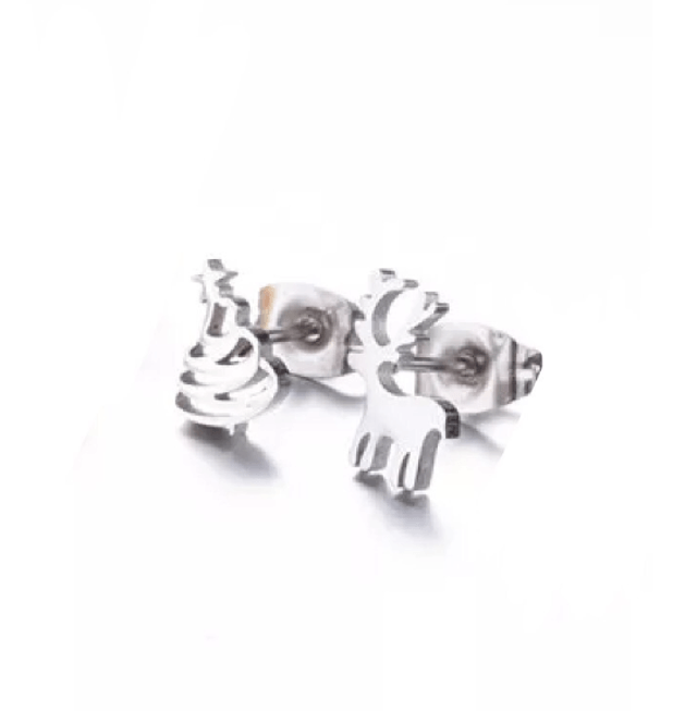 Reindeer & Christmas Tree Stud Earrings