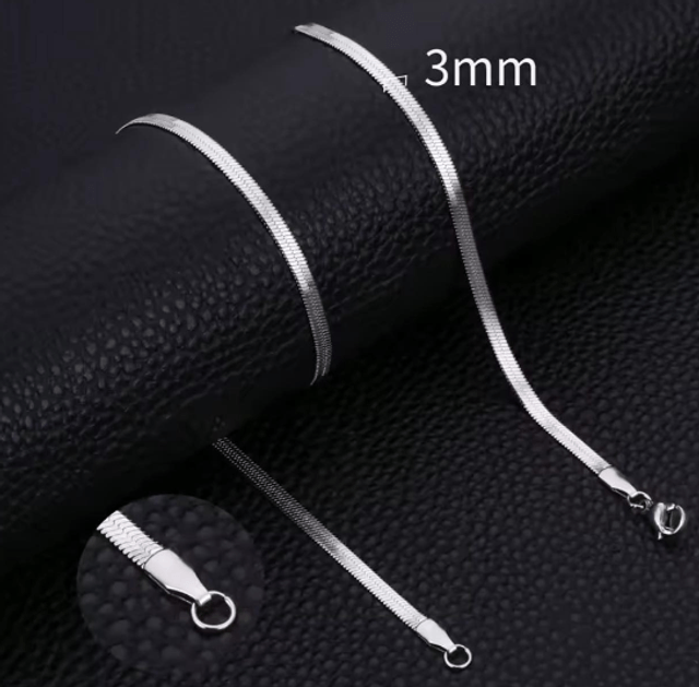 Stainless Steel Herringbone Necklace - 3mm