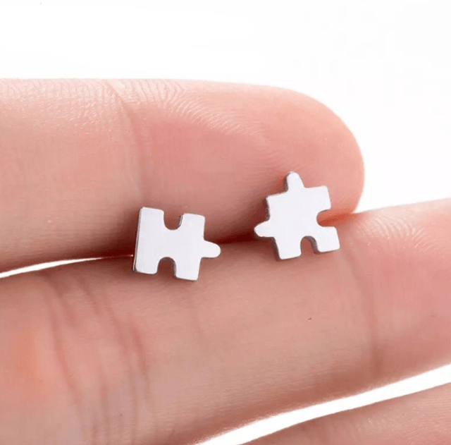 Puzzle Piece Stud Earrings