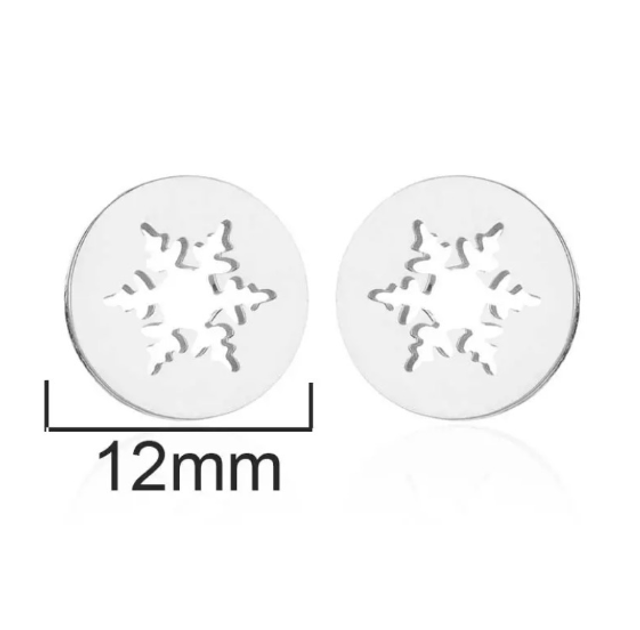 Snowflake Cut-Out Stud Earrings