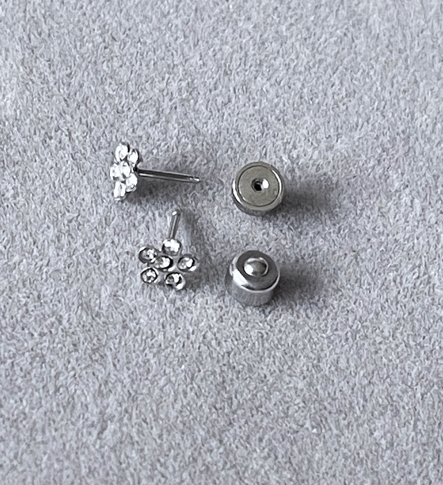 Crystal Flower Mini Comfort Back Studs