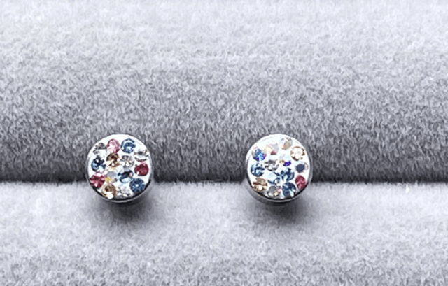 Colourful Bezel Set Rhinestone Mini Comfort Back Studs