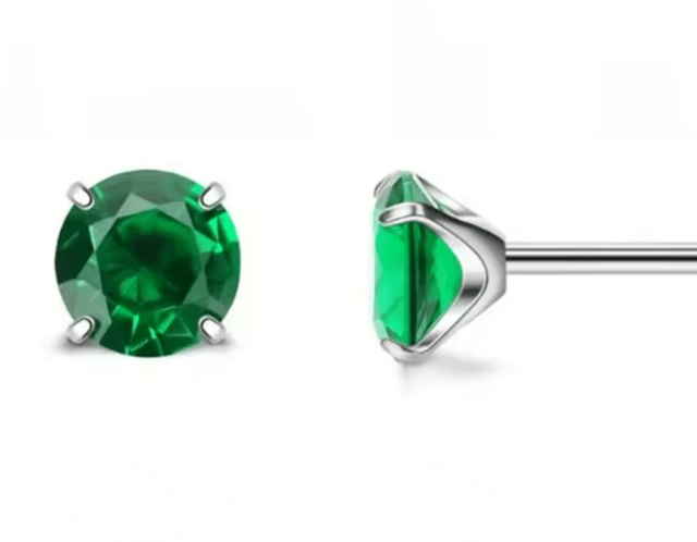 Emerald Green Comfort Back Studs