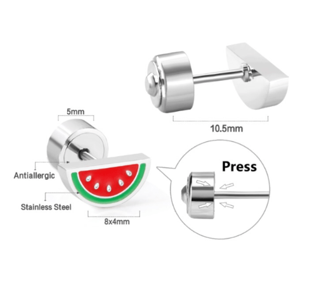 Watermelon Comfort Back Stud Earrings