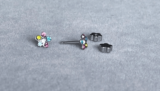 Colourful Rhinestone Flower Mini Comfort Back Studs