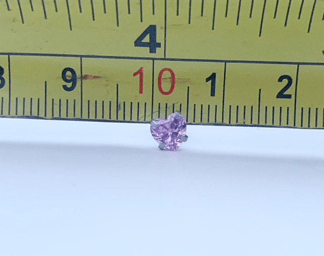 Pink Heart Mini Comfort Back Studs