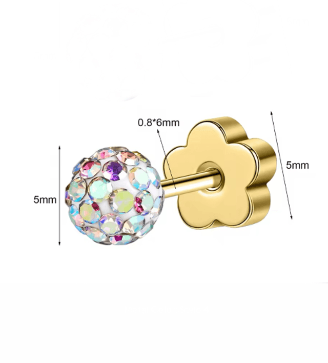 Gold Iridescent Rhinestone Mini Comfort Back Studs