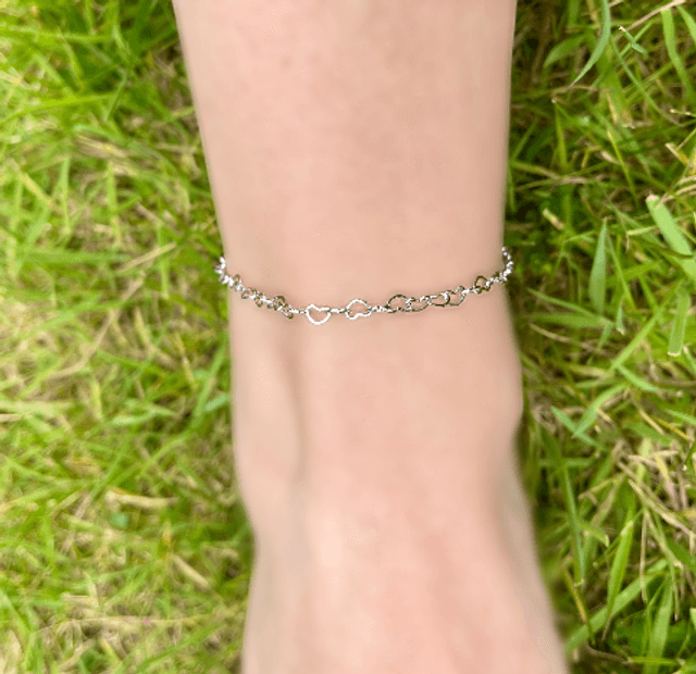 Linked Hearts Ankle Bracelet