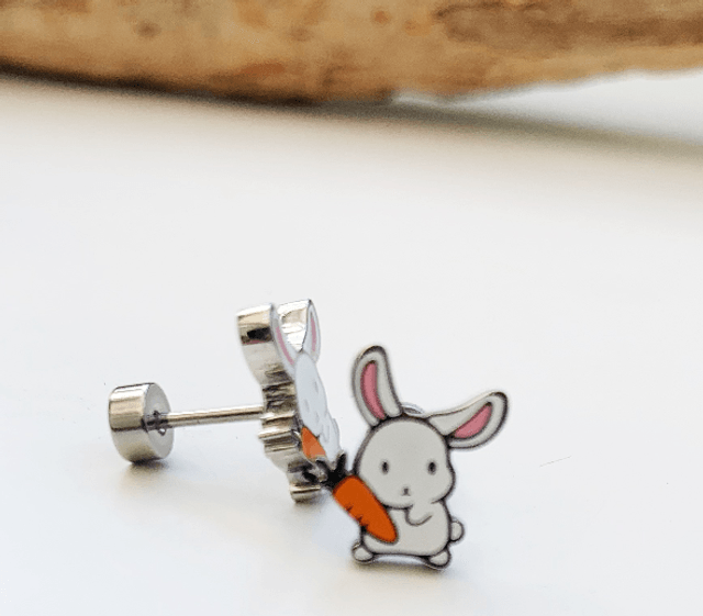 Cute Rabbit Comfort Back Stud Earrings