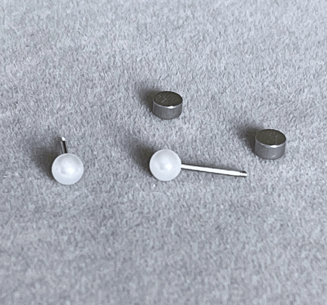 Mini Faux White Pearl Comfort Back Stud Earrings