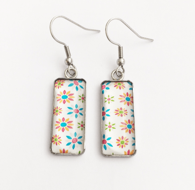 Colourful Flowers Drop Earrings