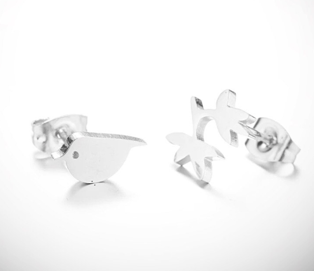 Bird & Branch Stud Earrings