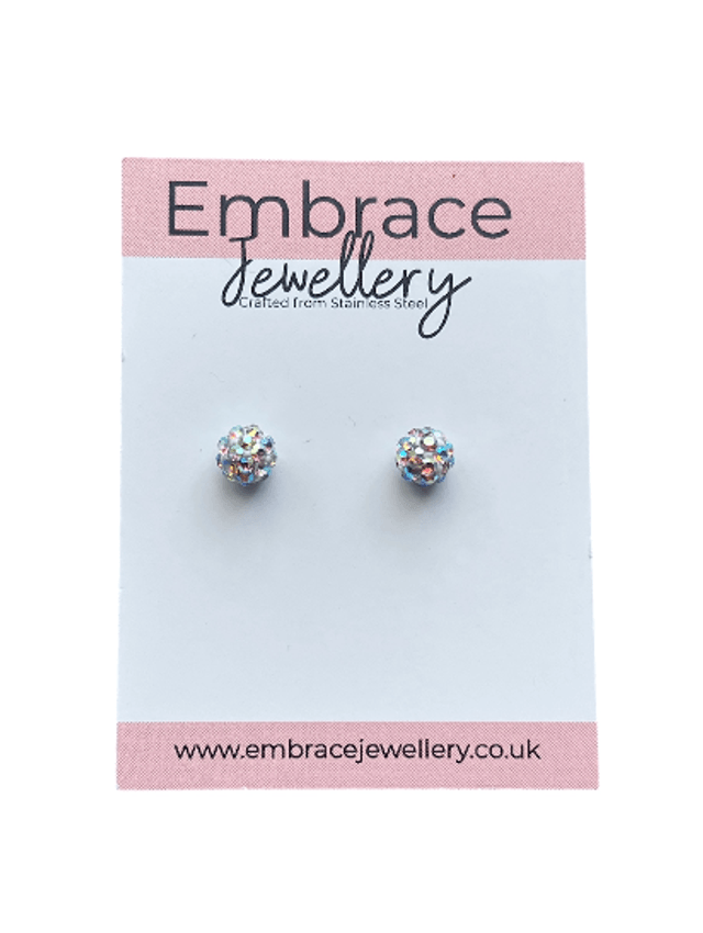 Gold Iridescent Rhinestone Mini Comfort Back Studs